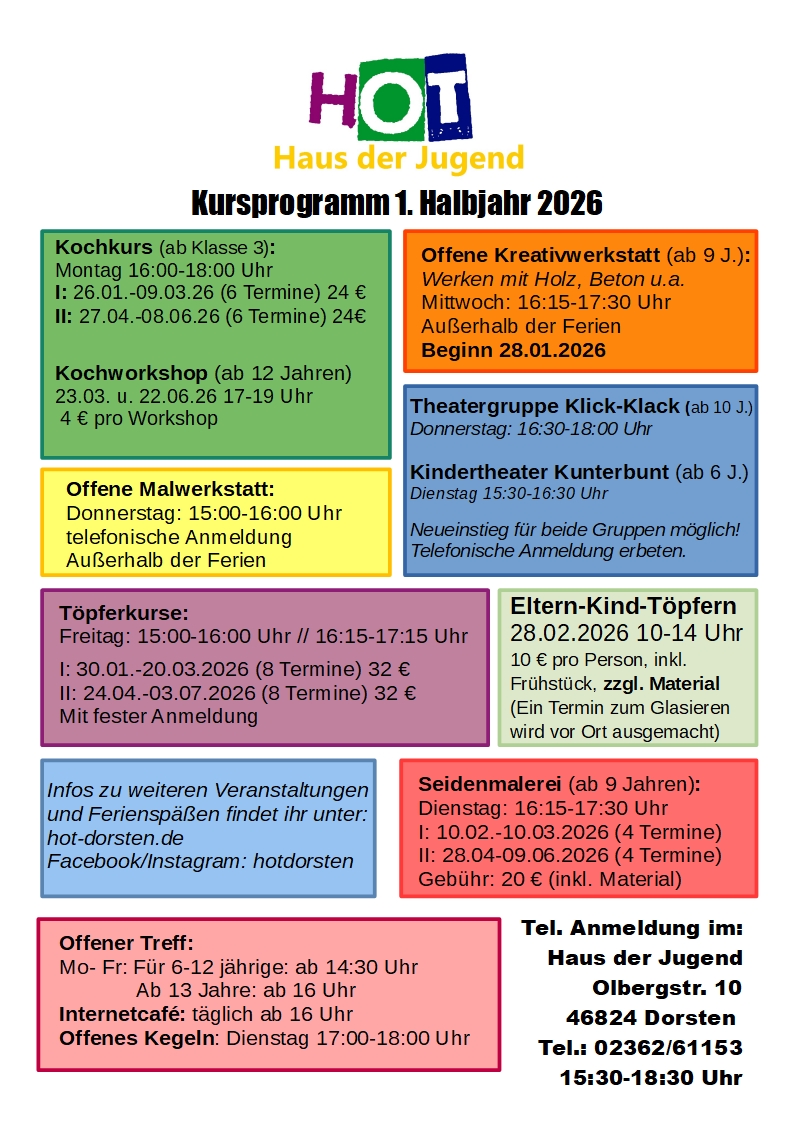 Kursprogramm 1. Halbjahr 2026